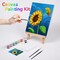 Paint and Sip Kit for Adults & Kids – 8x10 Inch Pre Drawn Sunflower Canvas Painting Set with Easel, 8 Acrylic Colors, 3 Brushes & Palette – DIY Art Party Supplies